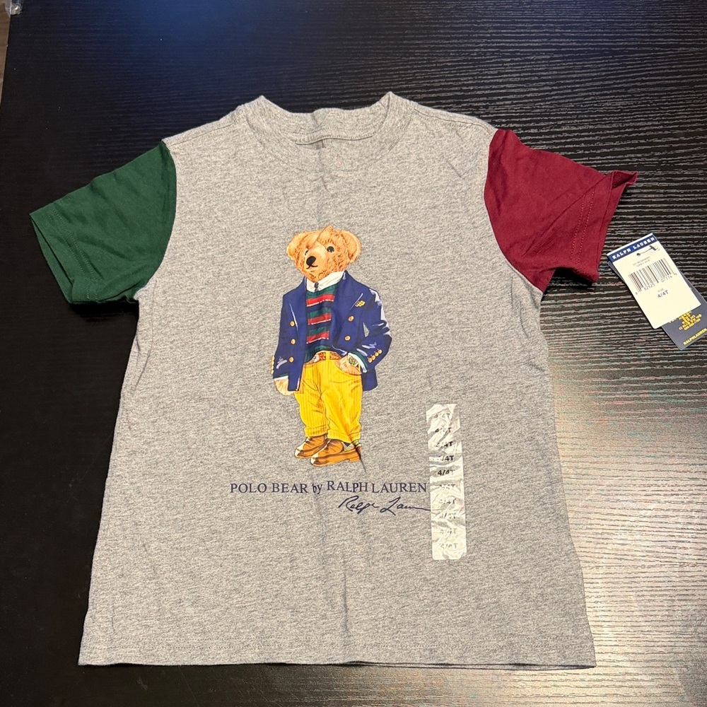 Ralph Lauren Kids Gray T-Shirt with Polo Bear